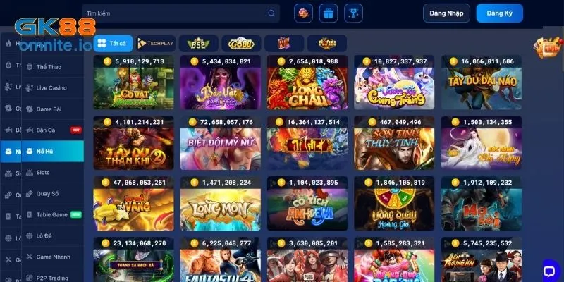 GK88 quy tụ nhiều tựa game nổ hũ hot