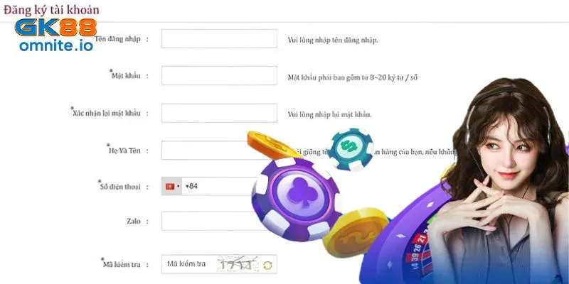 Hướng dẫn đăng ký tài khoản trên app GK88