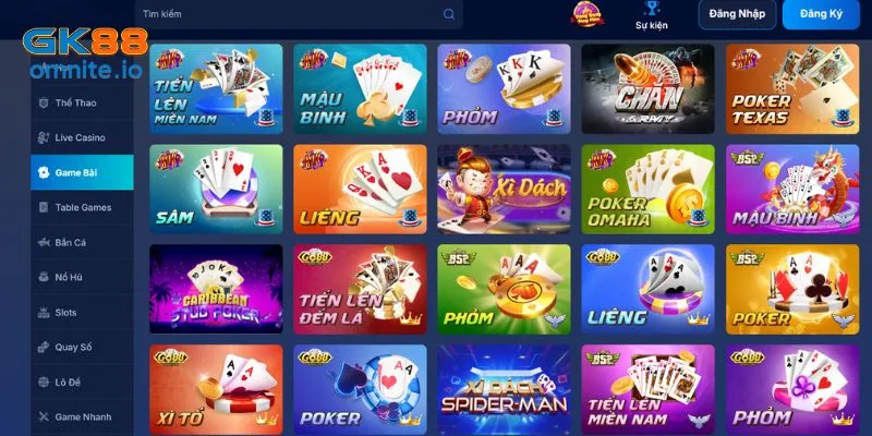 GK88 luôn mang đến kho game bài đa dạng, phong phú