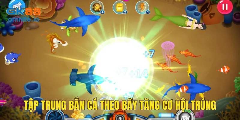 Tập trung bắn cá theo bầy để tăng tiền thưởng